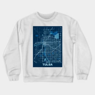 Tulsa - United States Peace City Map Crewneck Sweatshirt